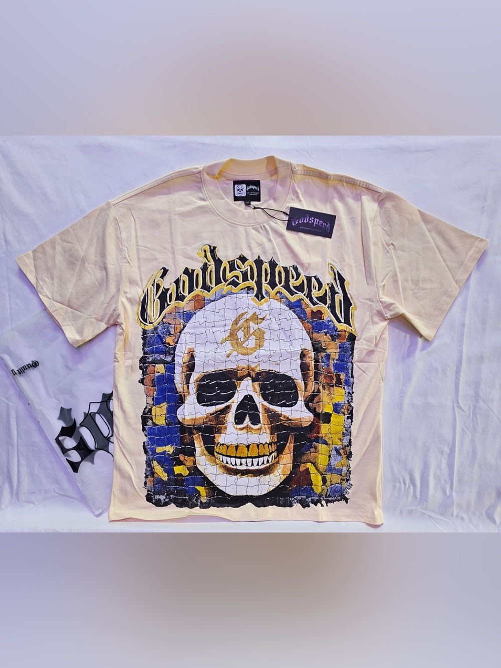 Men's Godspeed Cream Graphic Skull Tee